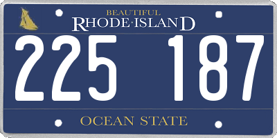 RI license plate 225187