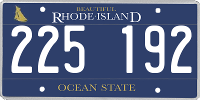 RI license plate 225192