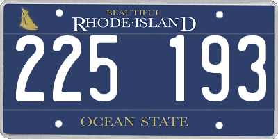 RI license plate 225193
