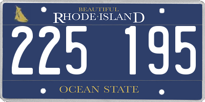 RI license plate 225195