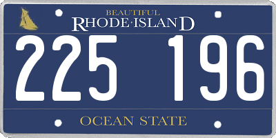 RI license plate 225196