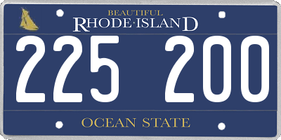 RI license plate 225200