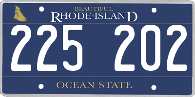 RI license plate 225202