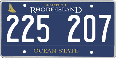 RI license plate 225207