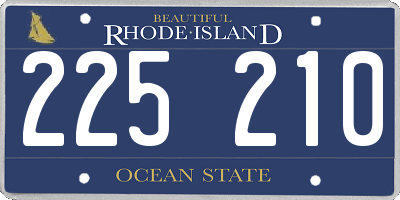 RI license plate 225210