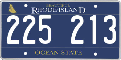 RI license plate 225213
