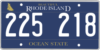 RI license plate 225218