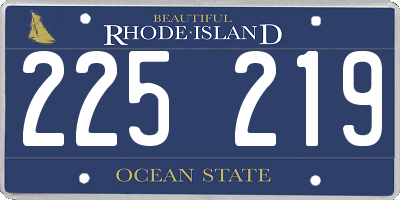 RI license plate 225219