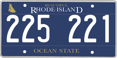 RI license plate 225221