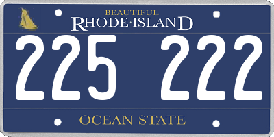 RI license plate 225222