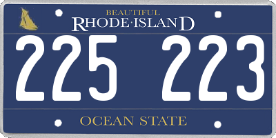 RI license plate 225223