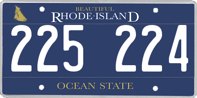 RI license plate 225224
