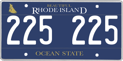 RI license plate 225225
