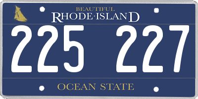 RI license plate 225227