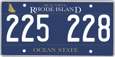 RI license plate 225228