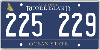 RI license plate 225229