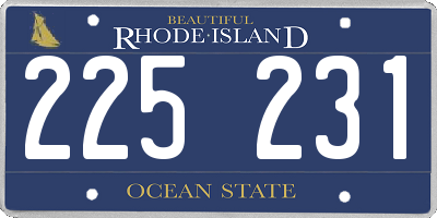 RI license plate 225231