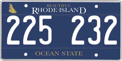 RI license plate 225232