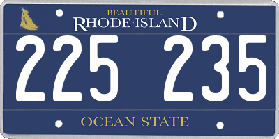 RI license plate 225235