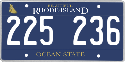 RI license plate 225236