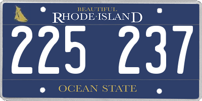 RI license plate 225237