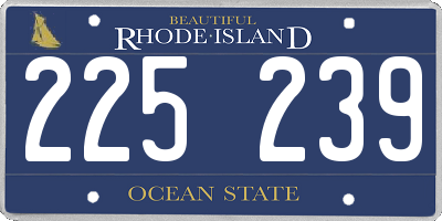 RI license plate 225239
