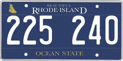 RI license plate 225240