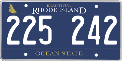 RI license plate 225242