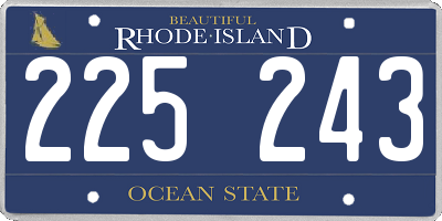RI license plate 225243