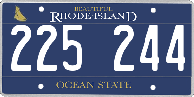 RI license plate 225244