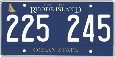 RI license plate 225245