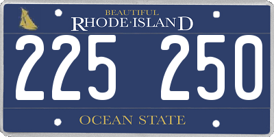 RI license plate 225250