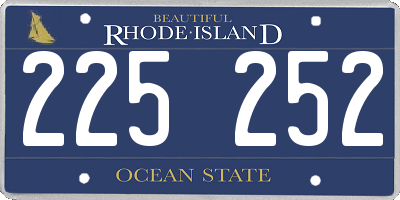 RI license plate 225252
