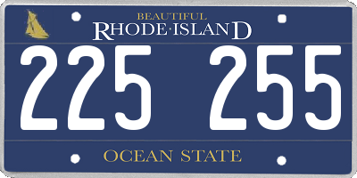 RI license plate 225255