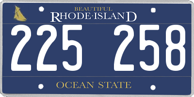 RI license plate 225258