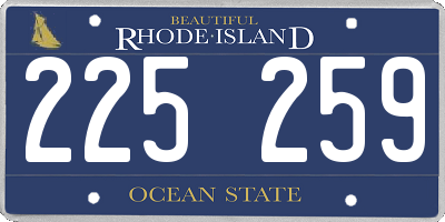 RI license plate 225259