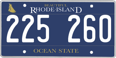 RI license plate 225260