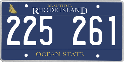 RI license plate 225261