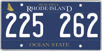 RI license plate 225262