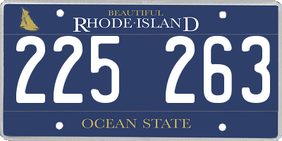 RI license plate 225263