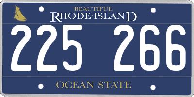RI license plate 225266