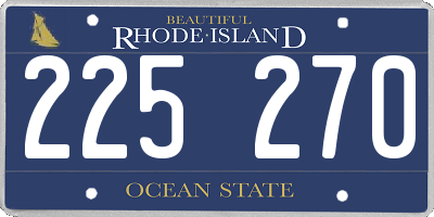 RI license plate 225270