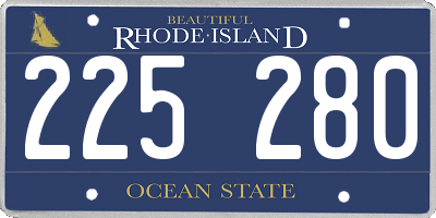 RI license plate 225280