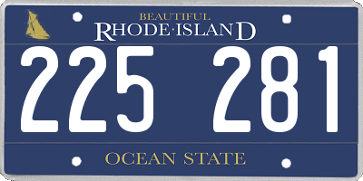 RI license plate 225281