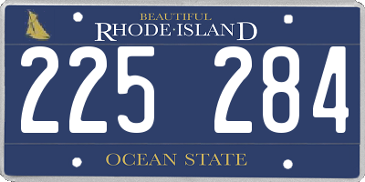 RI license plate 225284