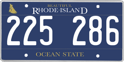 RI license plate 225286