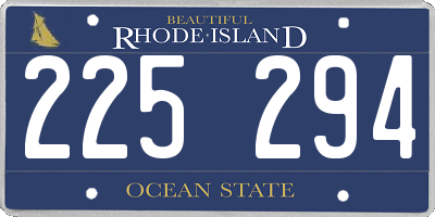 RI license plate 225294