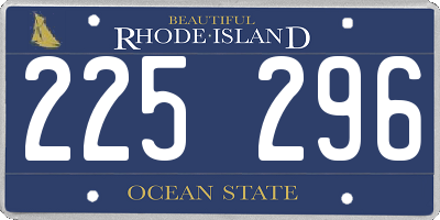 RI license plate 225296