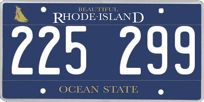 RI license plate 225299