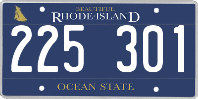 RI license plate 225301